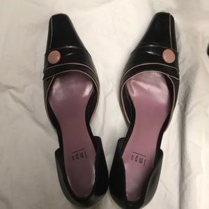 Impo black heels with pink accent. 8M. Like new.